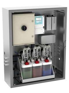 Automated pH measurement, cleaning and adjustment system - complete with housing