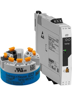 iTEMP TMT82 HART® 7温度变送器，安装在DIN导轨上和接线盒中