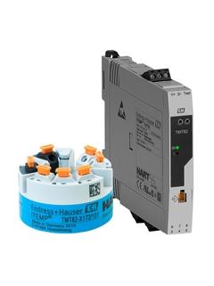 iTEMP TMT82 HART® 7温度变送器，安装在DIN导轨上和接线盒中