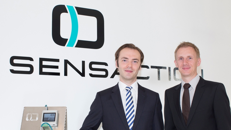 The managing directors of SensAction, Stefan Rothballer (left) and Michael Münch.