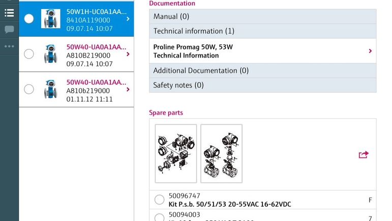 通过Operations app快速查询您的测量设备的技术参数。