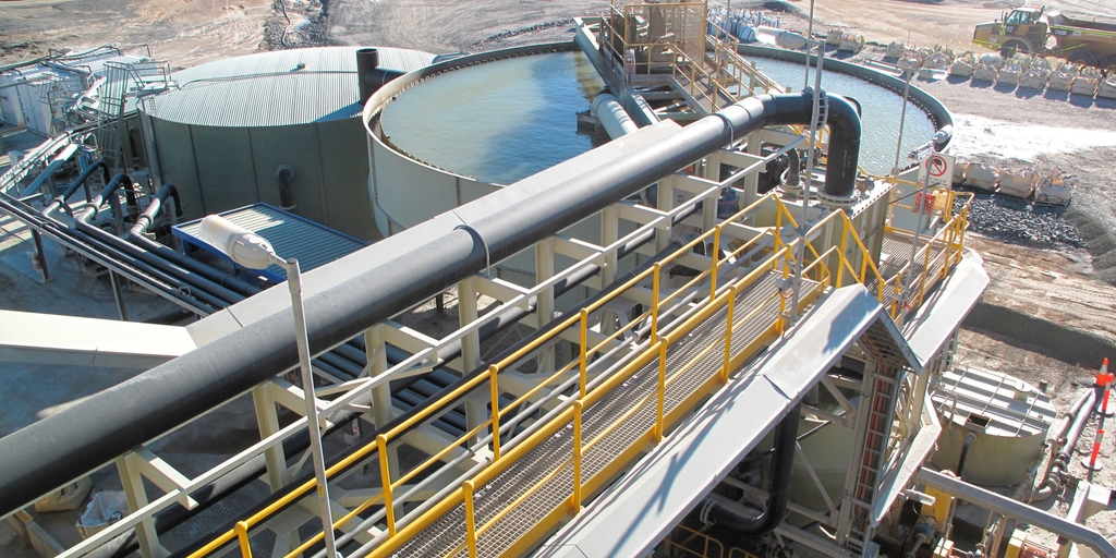 Thickener in the mining process. Thickener in the mining process.