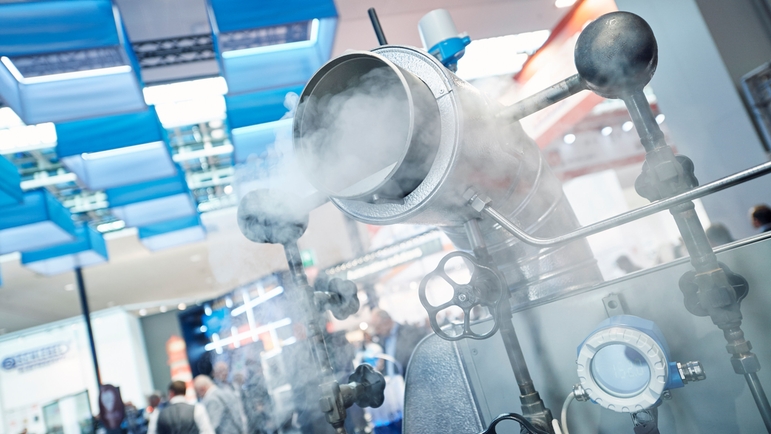 Exhibit in action on Endress+Hauser booth at an exhbition