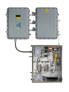 双箱体TDLAS气体分析仪SS2100I-2的产品图（正视图，开箱盖），防爆型（ATEX Zone 1）