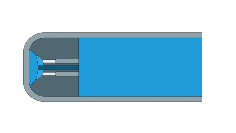iTHERM QuickSens sensor illustrated in a TM411 thermometer